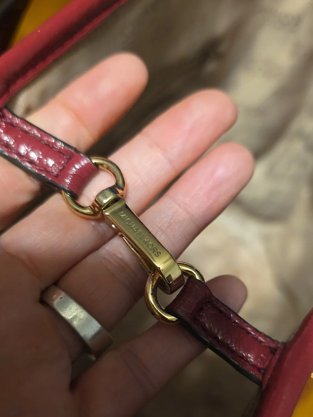 Michael Kors Burgundy Jet Set Charm Tote Bag
